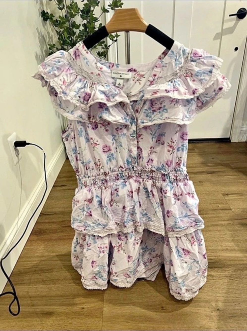 Loveshackfancy Floral Ruffle Dress Womens XL